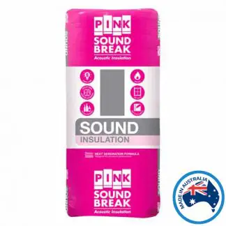 Pink Batts Soundbreak insulation batts designed for high-performance acoustic and thermal insulation in internal walls and between floors